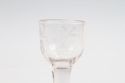 Lot 2051 - A pair of wine glasses, circa 1770, the basal...