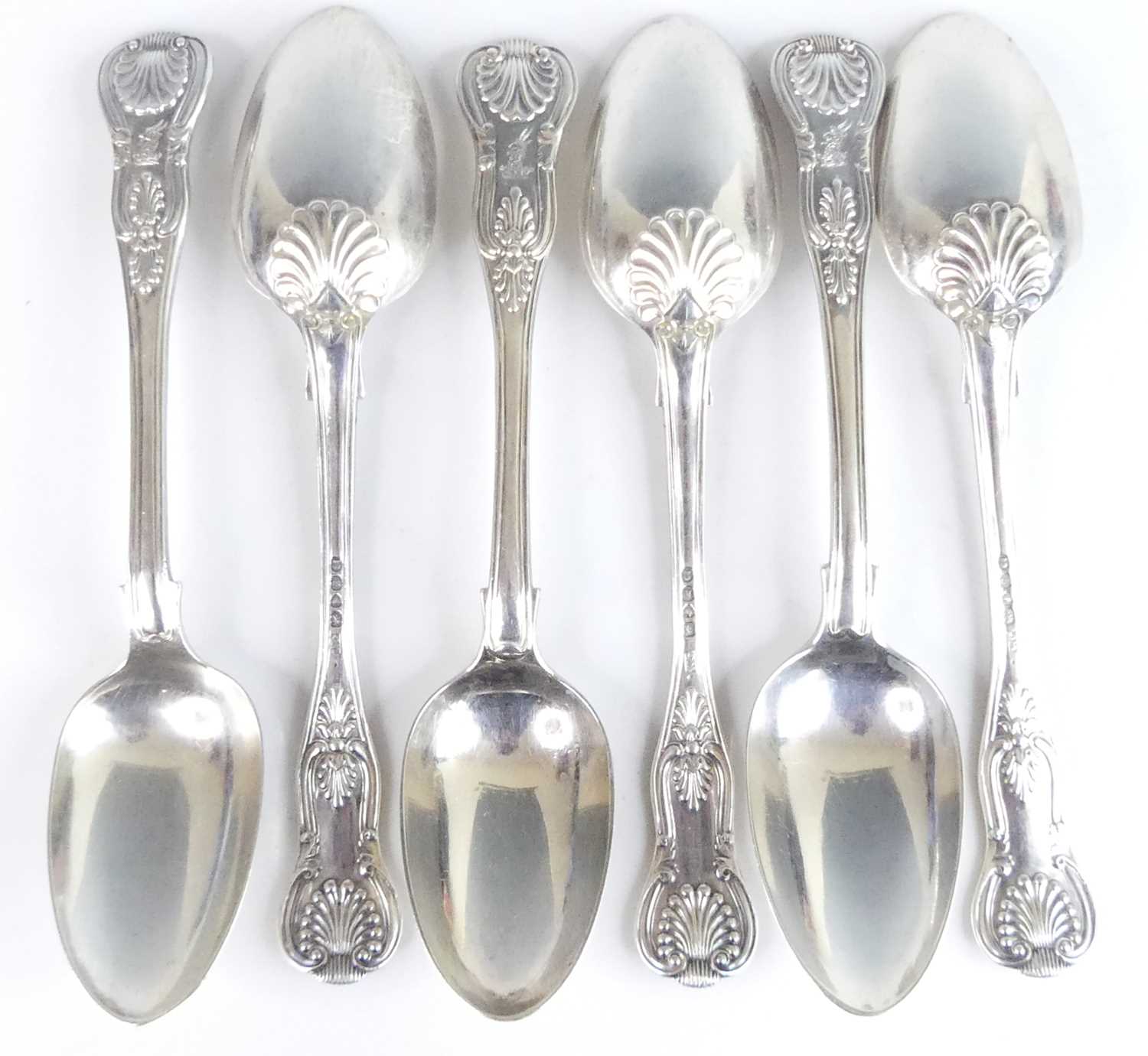 Lot 2079 - A harlequin set of six George IV silver...