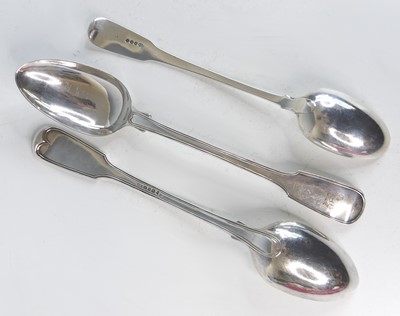 Lot 2078 - A pair of George IV silver serving spoons, in...