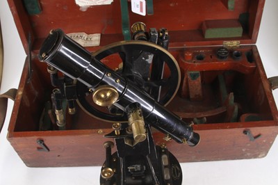 Lot 30 - A large lacquered brass and iron surveyor's...