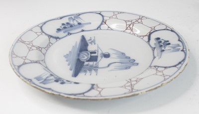 Lot 2027 - A Bristol Delftware plate, Temple Back, circa...