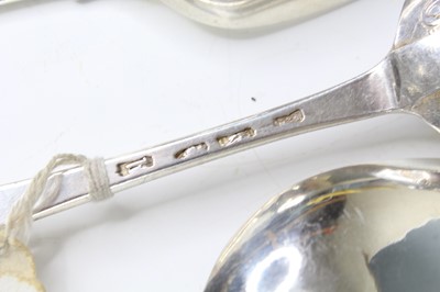 Lot 2060 - A George II silver tablespoon, in the...