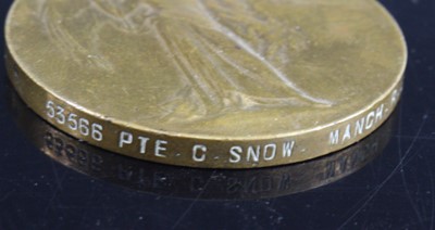 Lot 665 - A WW I British War and Victory pair, naming...
