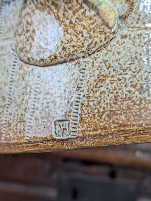 Lot 1038 - Judy Caplin, a mottled green, blue & brown...