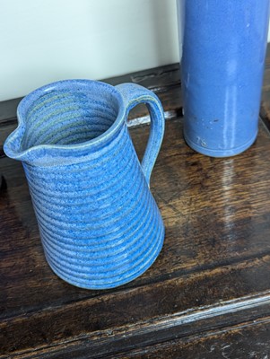 Lot 1056 - Hattie Bawden, a blue glazed stoneware vase,...