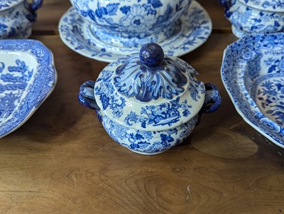 Lot 1010 - A collection of Victorian blue and white...