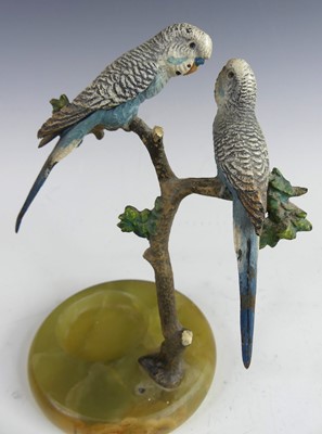 Lot 191 - An Art Deco cold-painted bronze model of two...