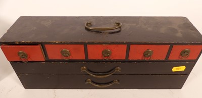 Lot 20 - An early 20th century black leather clad...