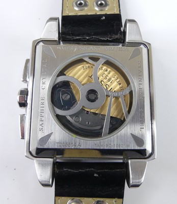 Lot 2743 - A gent's Tissot Quadrato steel cased...