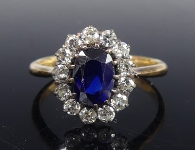 Lot 2823 - A yellow and white metal, synthetic sapphire...