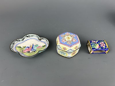 Lot 28 - A group of nine painted enamel pieces,...