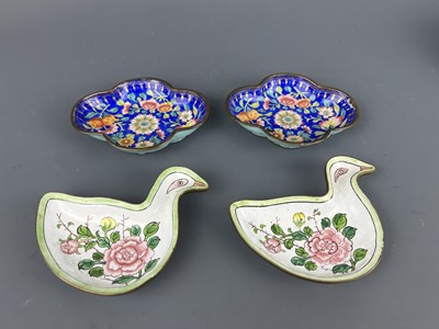 Lot 28 - A group of nine painted enamel pieces,...