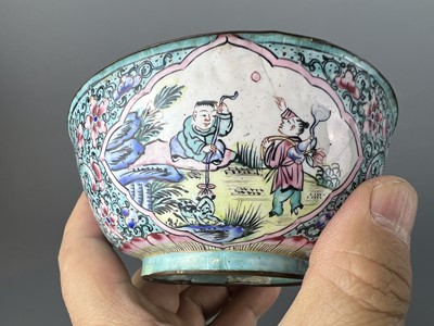 Lot 28 - A group of nine painted enamel pieces,...