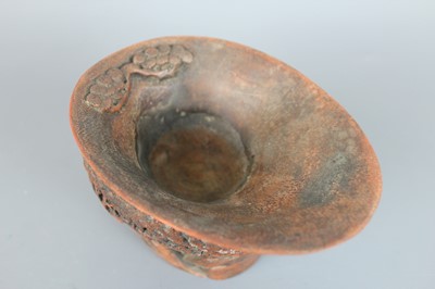 Lot 36 - A Chinese carved bamboo libation cup, c.1900,...