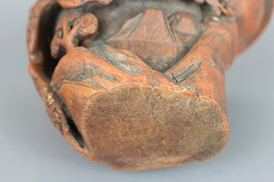 Lot 36 - A Chinese carved bamboo libation cup, c.1900,...