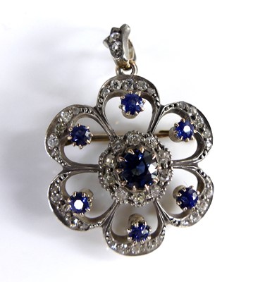 Lot 2813 - A George V yellow and white metal, sapphire...