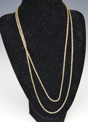 Lot 2815 - A Victorian yellow metal belcher link long...