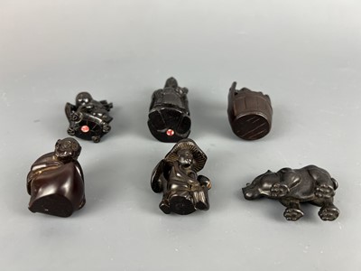 Lot 41 - A group of six Chinese and Japanese woodworks,...