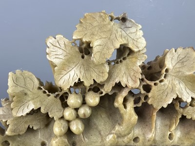 Lot 47 - Two Chinese soapstone carvings of a brush rest...