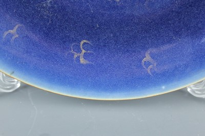 Lot 65 - A pair of Chinese blue ground gilded “dragon”...