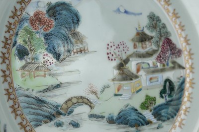 Lot 77 - A pair of Chinese famille rose “landscape”...