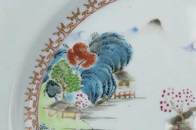Lot 77 - A pair of Chinese famille rose “landscape”...