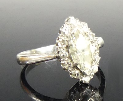 Lot 2852 - An 18ct white gold and platinum diamond...