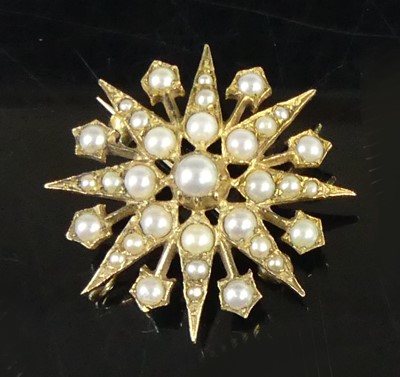 Lot 2855 - An Edwardian style 9ct gold and seed pearl set...