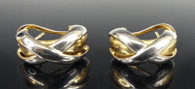 Lot 2856 - A pair of modern 18ct yellow and white gold...
