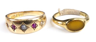 Lot 2864 - A late Victorian 15ct gold, ruby and seed...