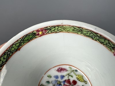 Lot 93 - A pair of Chinese famille rose “flowers” cups,...