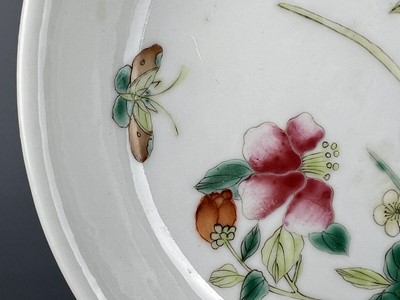 Lot 94 - A small Chinese famille rose “butterfly and...