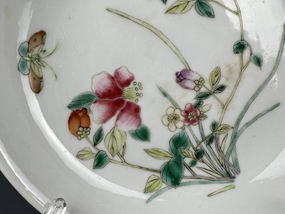 Lot 94 - A small Chinese famille rose “butterfly and...