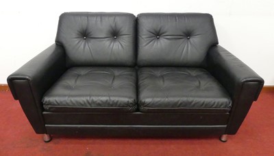 Lot 444 - A 1970s Danish black vinyl and leather...