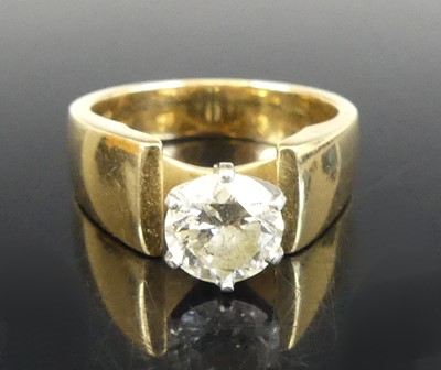 Lot 2890 - A yellow and white metal diamond solitaire...