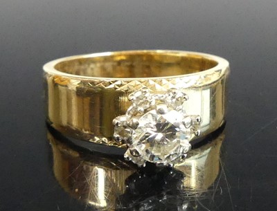 Lot 2891 - A yellow and white metal diamond circular...