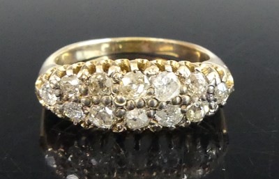 Lot 2897 - A yellow metal diamond lozenge style dress...