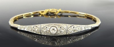 Lot 2900 - A yellow and white metal diamond articulated...