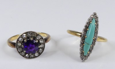 Lot 2947 - An early 20th century yellow metal amethyst...