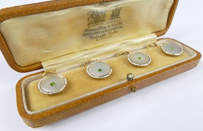 Lot 2953 - A cased set of four gent's 9ct gold mother of...