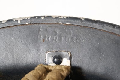 Lot 614 - A WW II Brodie pattern Home Guard helmet,...