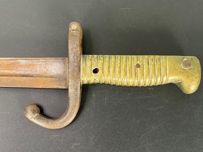 Lot 653 - A French model 1866 chassepot bayonet, having...