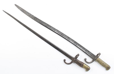Lot 684 - A French model 1866 chassepot bayonet, having...