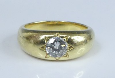 Lot 2540 - A yellow metal diamond solitaire ring,...