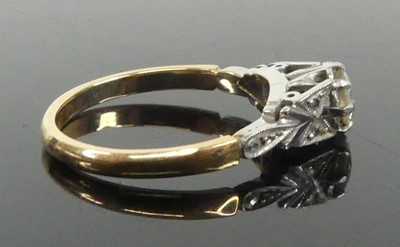Lot 2605 - A yellow and white gold metal diamond...