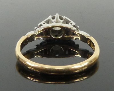 Lot 2605 - A yellow and white gold metal diamond...