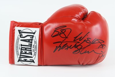 Lot 838 - Frank Bruno, an Everlast red leather boxing...
