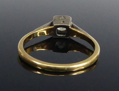 Lot 2531 - A yellow and white metal diamond solitaire...