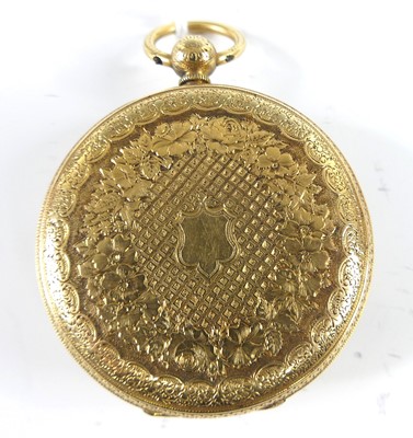 Lot 2634 - A gent's 18ct gold cased open face pocket...