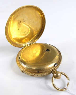 Lot 2634 - A gent's 18ct gold cased open face pocket...